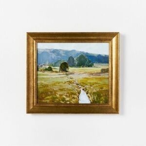 Summer Pasture Framed Canvas Framed Art Brass 16”x14”